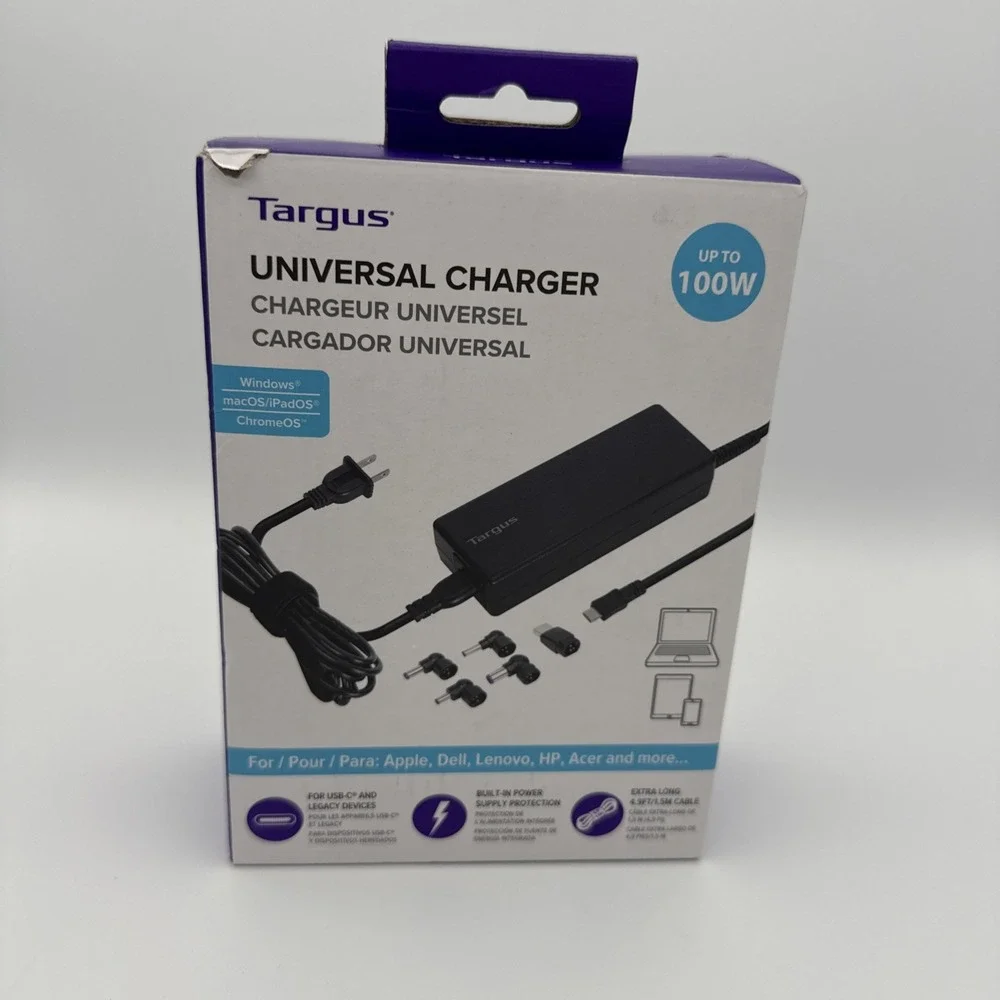 Targus 100W Universal Charger for Most USB-C Laptops - Black, 092636369262